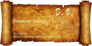 Demény Vazul névjegykártya